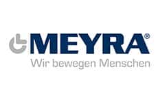 MEYRA Logo als Hersteller für Rollstühle und Rehabilitationshilfsmittel